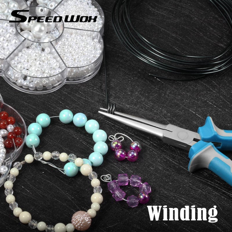 SPEEDWOX 6 Inches Needle Nose Pliers Mini Extra Long Nose Precision Nippers Thin Flat Jaws Micro Functional Precision Wire Looping Fine Pliers with Spring Craft Small Jewelry Making Tools - Image 5